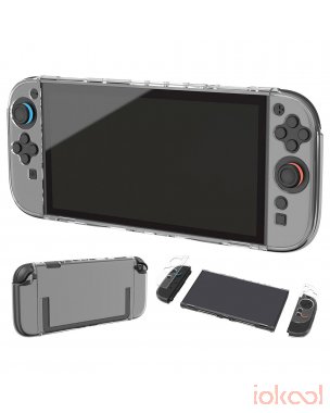 Imagen de Producto de BLACKFIRE Carcasa Rígida Crystal Transparente 3 Piezas para SWITCH 2