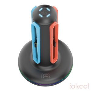 Imagen de Producto de BLACKFIRE Soporte Quad Carga RGB LED 4 mandos JOY-CON2 de SWITCH 2