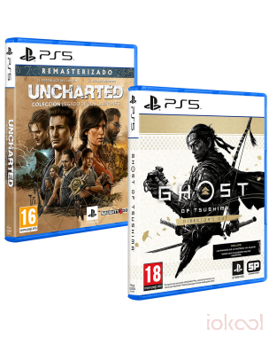 Carátulas 3D de Pack 2 Juegos PS5 - Uncharted Colección + Ghost of Tsushima (Director's Cut)