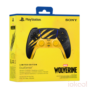 Embalaje 3D de SONY Oficial PS5 Mando DualSense Edici&oacute;n Limitada Amarillo de Combate Marvel Lobezno