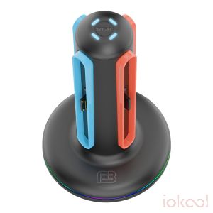 Imagen de Producto de BLACKFIRE Soporte Quad Carga RGB LED 4 mandos JOY-CON2 de SWITCH 2
