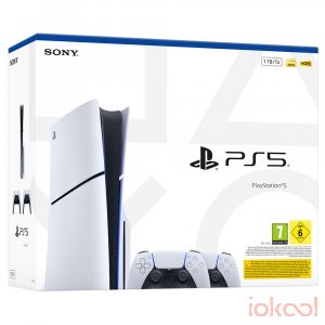 Imagen de Embalaje 3D de SONY Consola PS5 DISCO 1Tb (CFI-2116 Slim Chasis E) + 2 Mandos DualSense