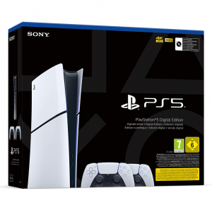 SONY Consola PS5 DIGITAL Modelo SLIM 1Tb con 2 Mandos DualSense